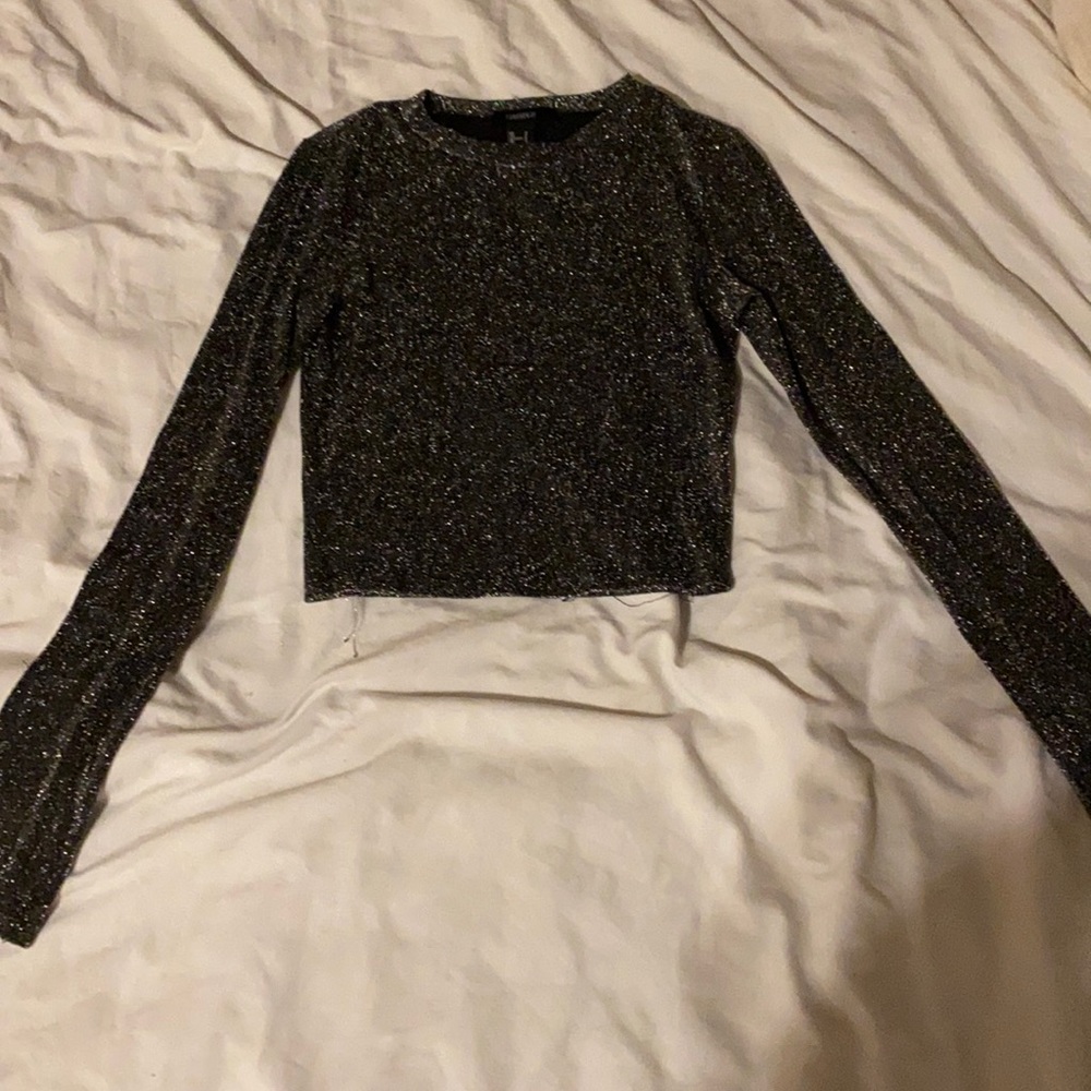 Long sleeve Sparkly crop top